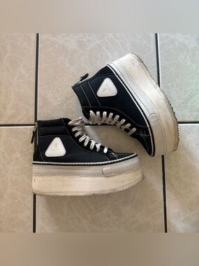 R13 limited edition double stacked high top sneakers